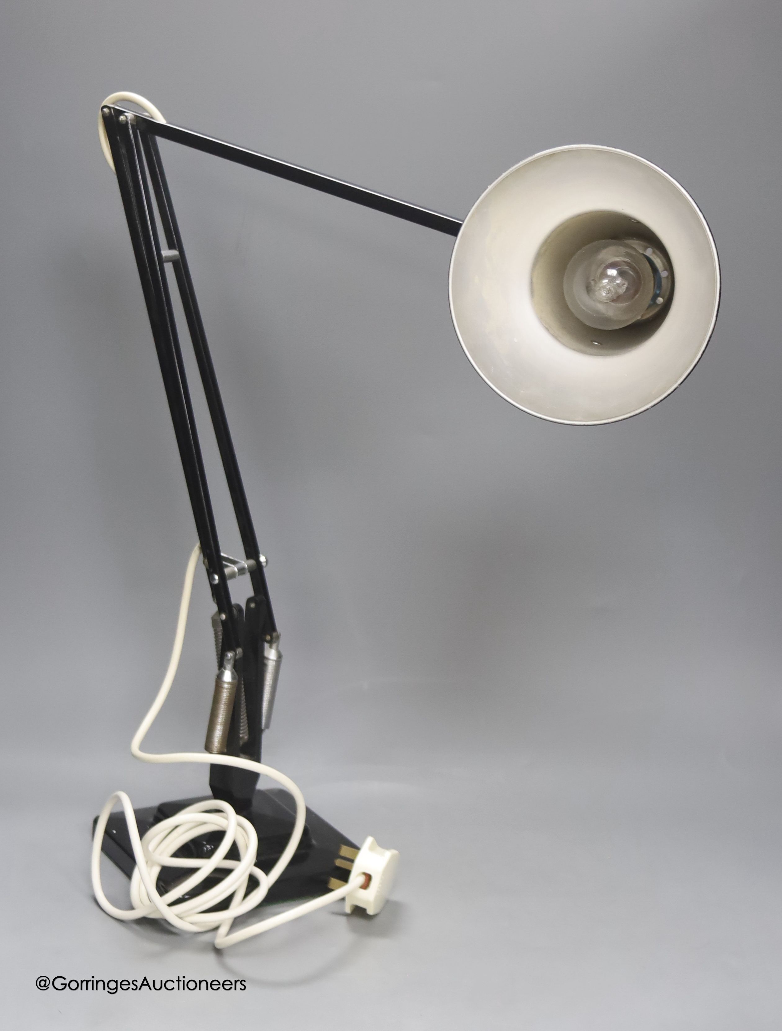 A black anglepoise lamp, overall height 86cm